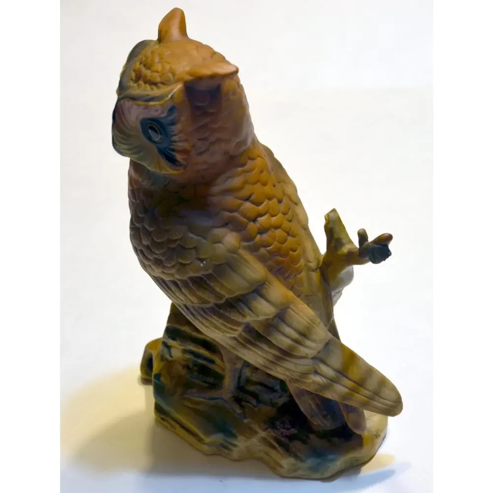 Signed Royal Crown Hand Painted Porcelain Owl Bird Figurine Japan vintage